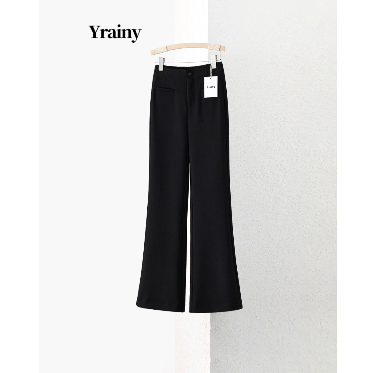 黑色修腿顯瘦休閑喇叭褲