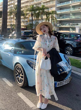 春装新款智熏裙法式桔梗连衣裙仙女超仙甜美闺蜜装