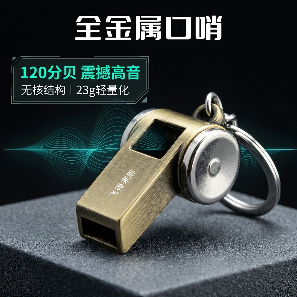 野外金属口哨钥匙扣个性男士高档户外救援教练/裁判比赛求生口哨