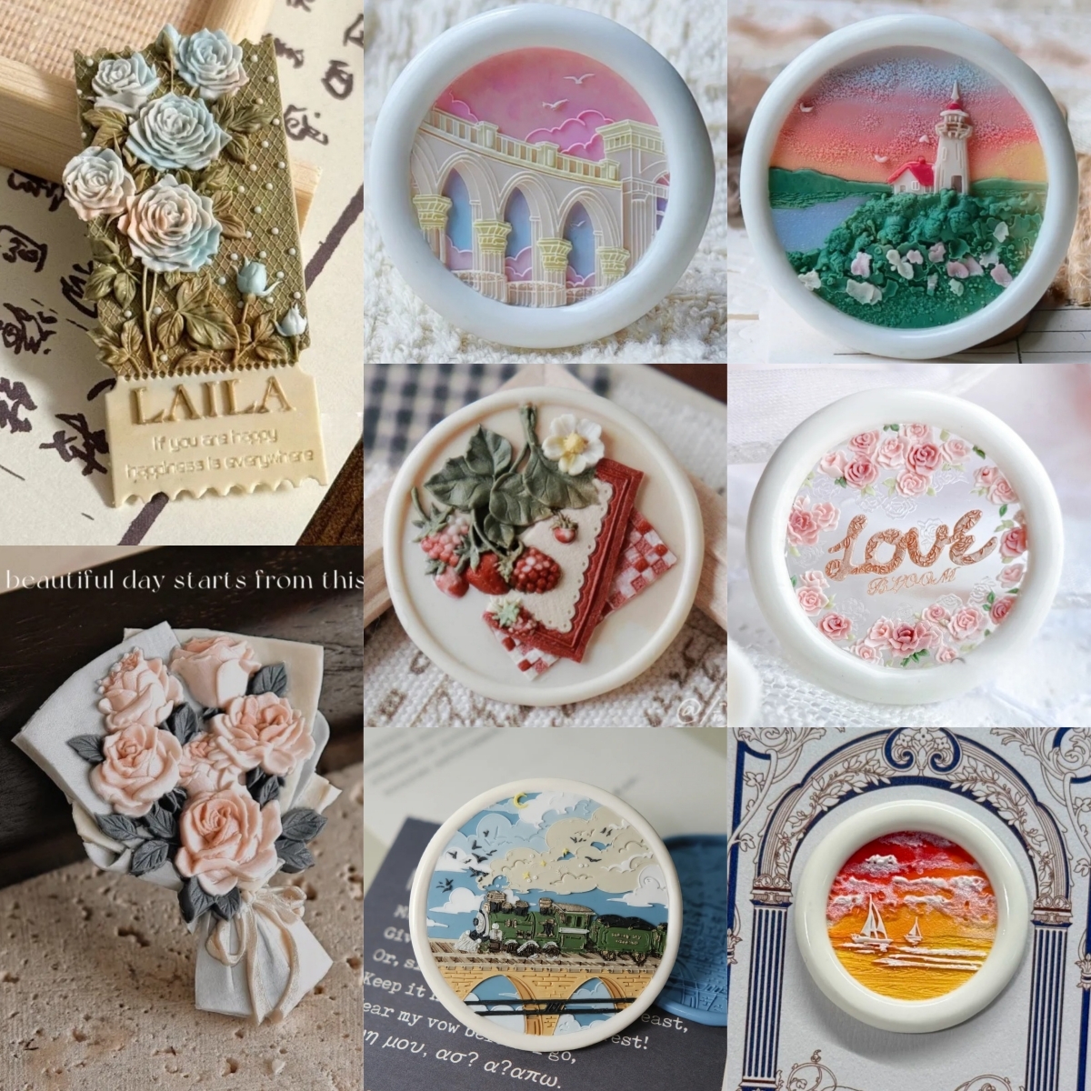 火漆印章章头莱拉玫瑰邮票铜头