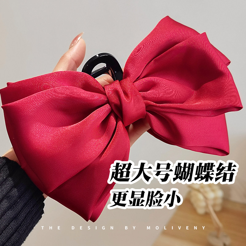 超大号蝴蝶结夹子头饰女发夹在逃公主风气质抓夹后脑勺鲨鱼夹发卡