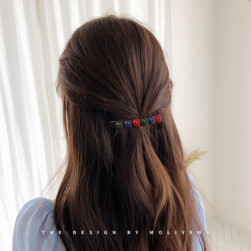 莫兰迪色系豆豆韩国一字夹