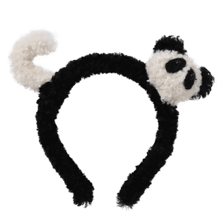 秋冬时尚毛绒熊猫洗脸发箍女可爱发卡子头饰防滑压发卡通头箍发饰