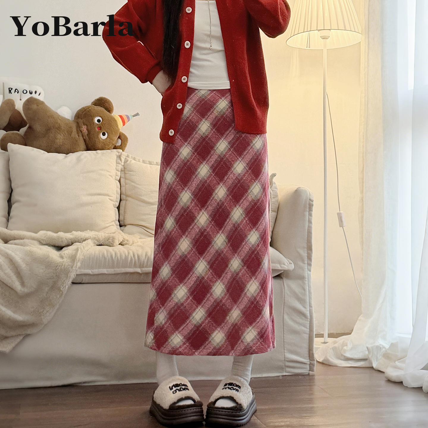 谁穿谁好看，闭眼入的格子半身裙