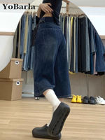 This is a new style of American retro straight-leg denim caprix pants for women in summer. It's a large size pear-shaped figure that looks slimmer and loose-fitting wide-leg pants thumbnail 4