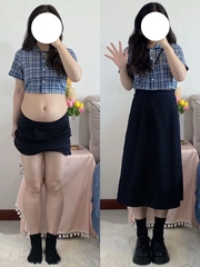 黑色针织西装半身裙女春季大码胖mm中长款高腰梨形身材a字裙子