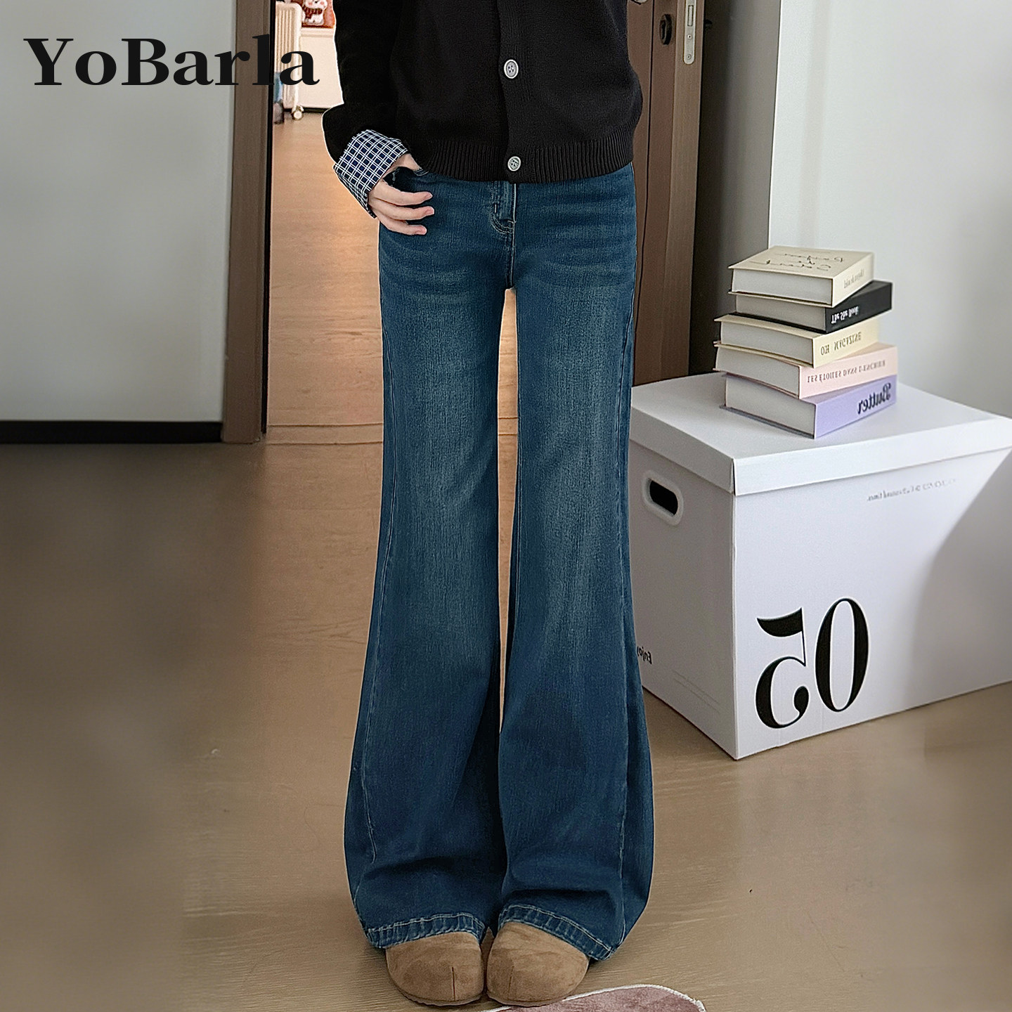 复古弹力微喇牛仔裤女冬季新款高腰梨形身材胖mm大码显瘦垂感裤子,女装/女士精品,牛仔裤,淘宝优惠券,粉丝福利购,淘宝优惠卷