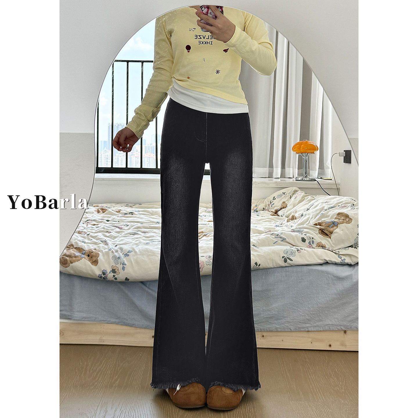 巨显瘦的微喇牛仔裤，谁穿谁好看