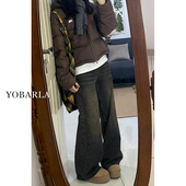 宽松显瘦梨形身材阔腿裤 水泥灰直筒牛仔裤 胖mm大码 新款 女高腰春季