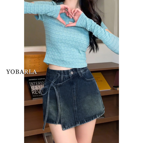 谁穿谁好看百搭显瘦款牛仔短裤裙