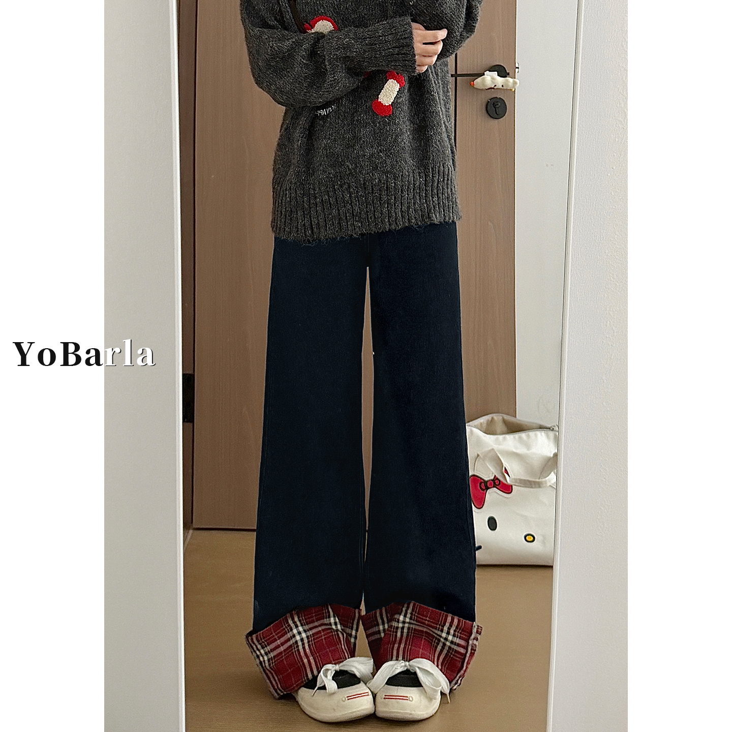 巨显瘦的阔腿牛仔裤，谁穿谁好看