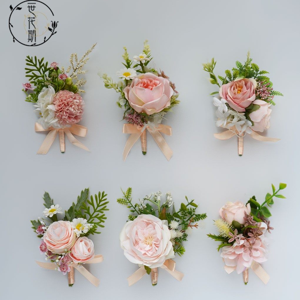 胸花手腕花韩式唯美森系襟花伴娘新娘结婚拍照服装衣帽配饰粉白