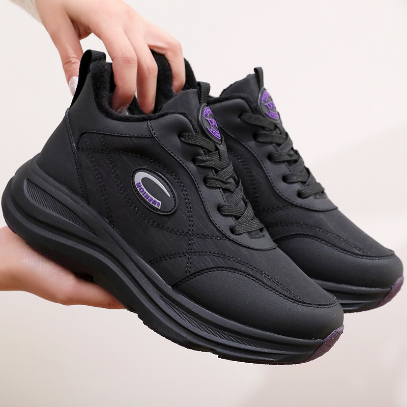 冬季老北京布鞋女棉鞋加绒保暖健步鞋中老年软底防滑运动鞋老人鞋