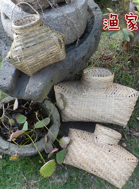 背篓大闸蟹采茶舞渔家装饰竹编