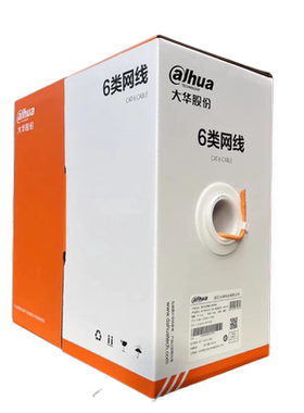 浙江大华室内非屏蔽六类网线0.53 24AWG 灰色/橙色 305米/箱