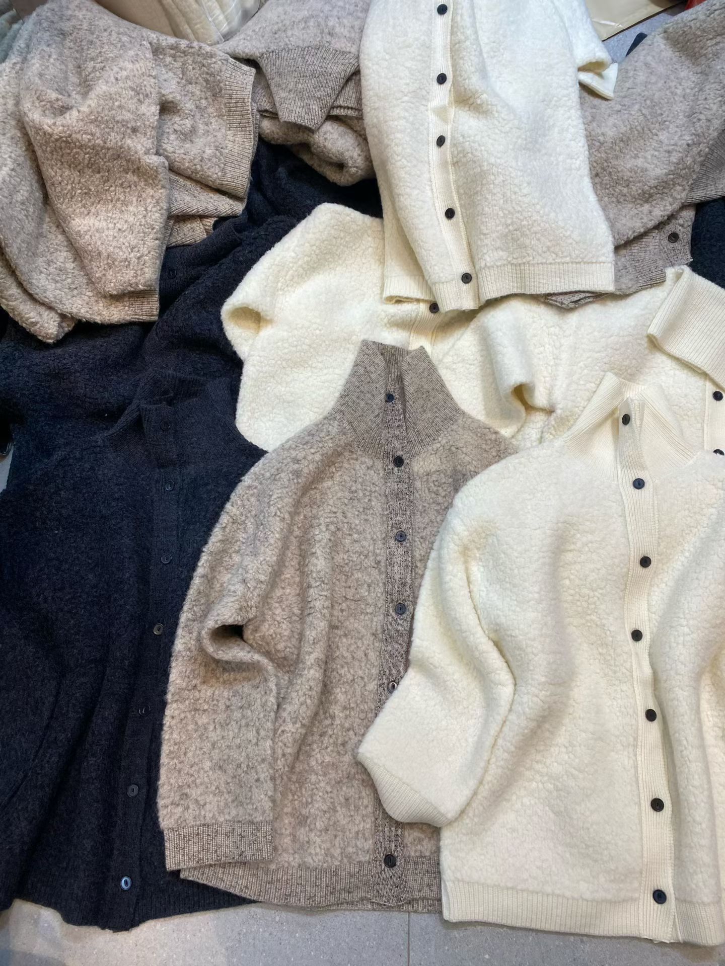 88682韩系秋季新品羊绒立领针织开衫女宽松显瘦百搭毛衣外套