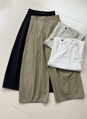 9559韩系夏季新款松紧腰休闲裤女宽松显瘦百搭直筒阔腿裤超正裤型