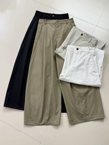 9559韩系夏季新款松紧腰休闲裤女宽松显瘦百搭直筒阔腿裤超正裤型