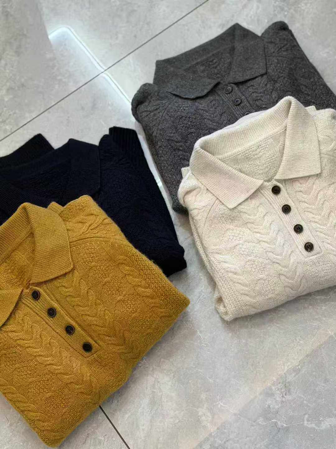 61132减龄翻领毛衣～韩系秋冬新品复古麻花编织宽松羊毛羊绒上衣