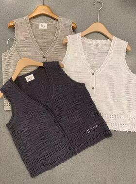T8805韩系秋季新品镂空V领针织马甲