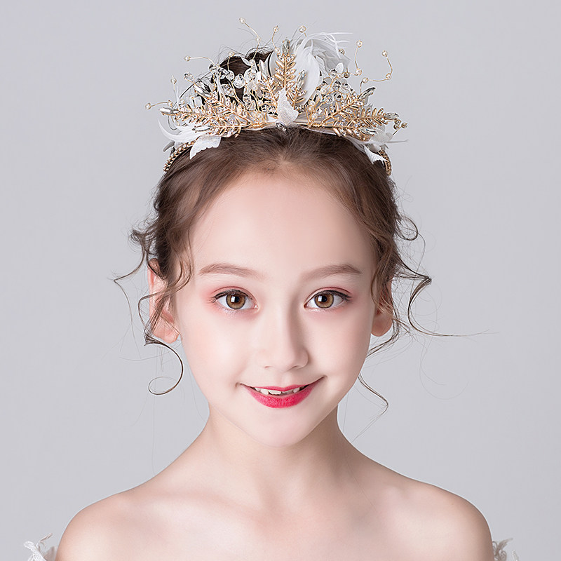 儿童皇冠头饰女童生日公主头花花童超仙女孩韩式发饰走秀发箍王冠