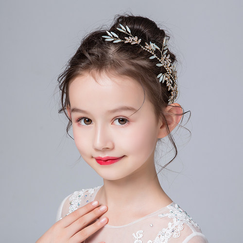演出百搭森系礼服花童走秀发饰