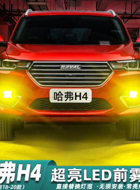适用哈弗H4雾灯18-20款LED前雾灯专用19灯泡黄金光配件哈弗H4改装