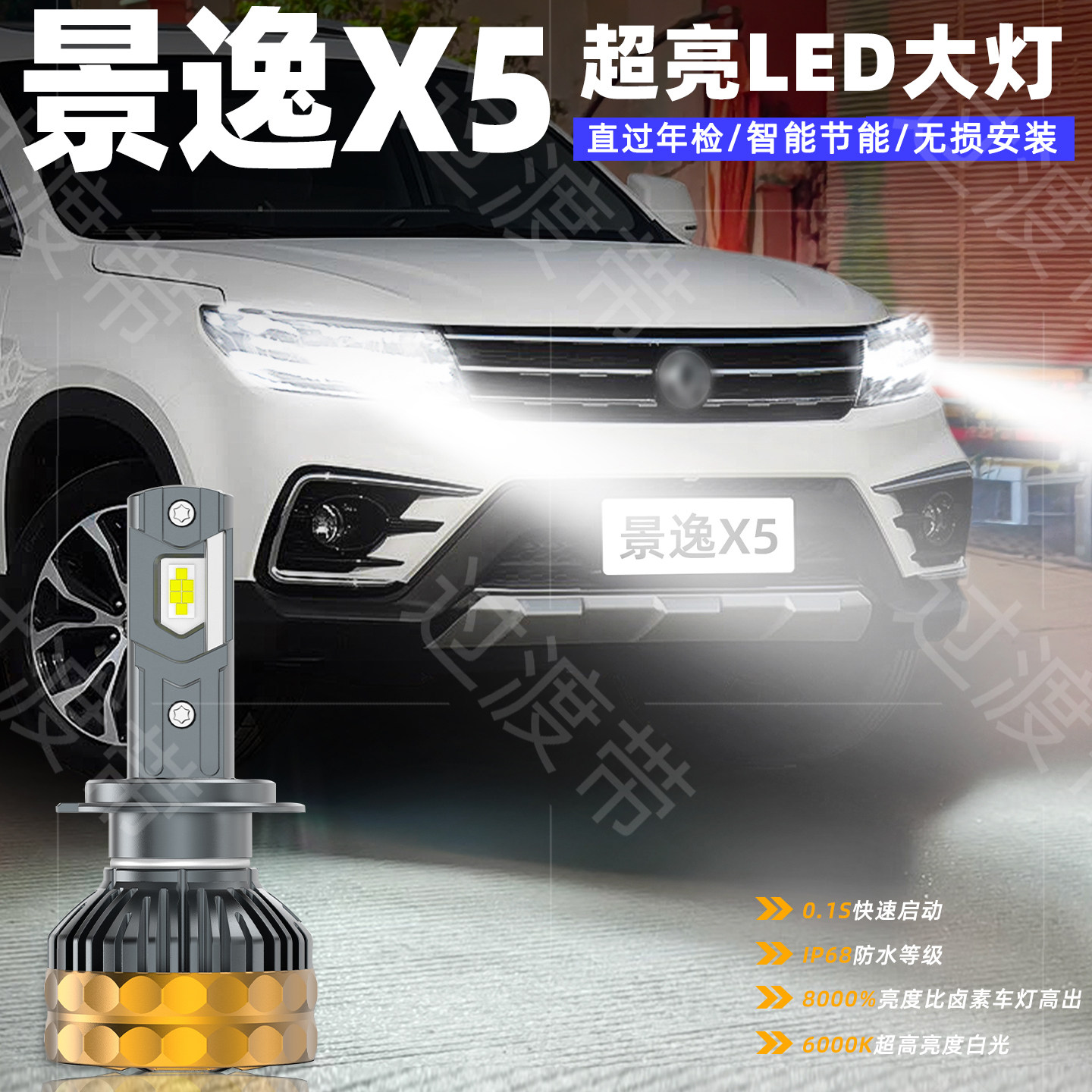 13-19款景逸X5远近LED超亮前大灯