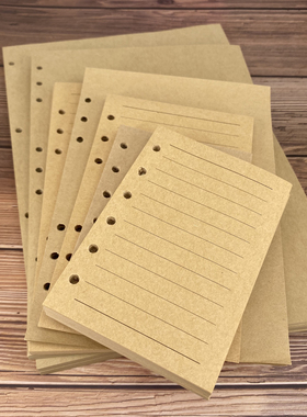 A5牛皮纸内芯 进口级6孔活页本芯 100克80张A4速写本替页 A6替芯