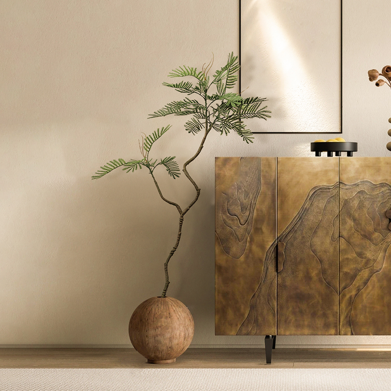 仿真绿植侘寂风猴耳环枝落地植物