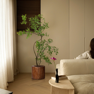 海虹雅林仿真绿植流泉枫大型落地高级感仿生绿植新中式客厅装饰