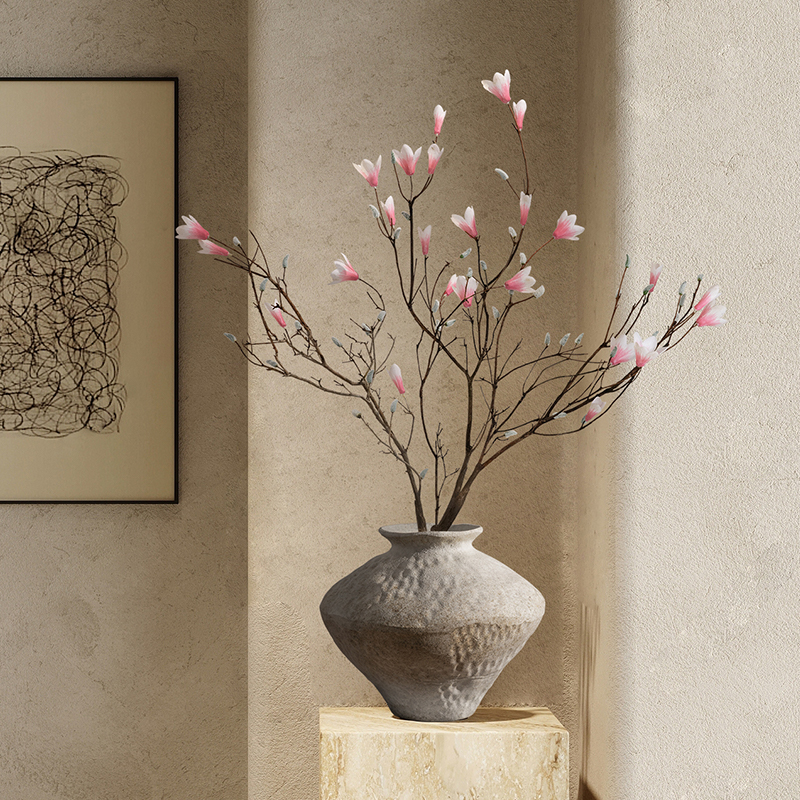 海虹雅林仿生花摆件高级感逼真客厅轻奢高端中古餐桌插花民宿装饰