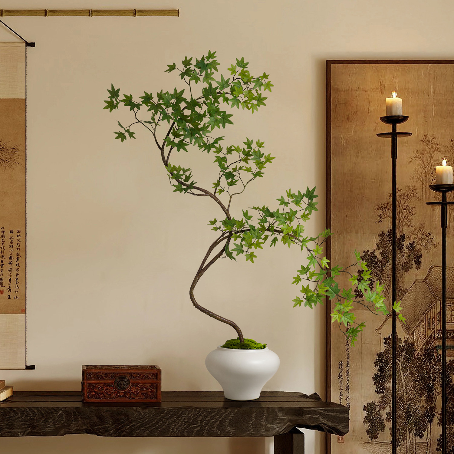 海虹雅林仿真流泉枫假绿植永生桌面花束新中式茶室玄关高级感逼真,鲜花速递/花卉仿真/绿植园艺,仿真花,淘宝优惠券,粉丝福利购,淘宝优惠卷