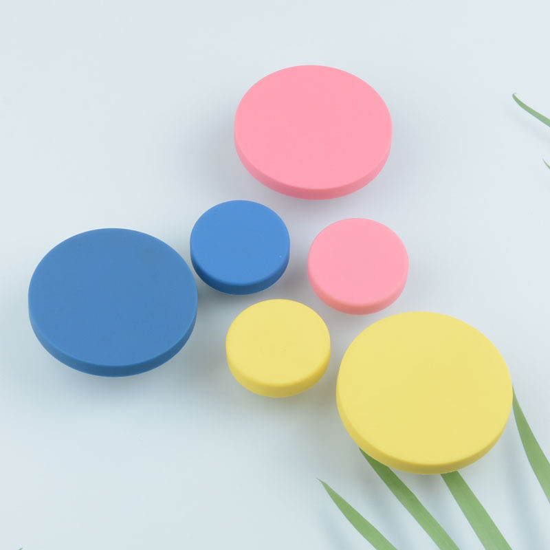 多巴胺彩色圆形单孔拉手儿童房衣柜把手马卡龙硅胶抽屉柜子把手