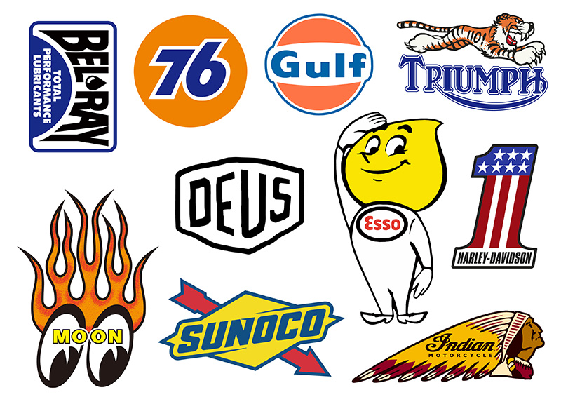 thumbnail for mooneyes stickers vintage motorcycle american vintage waterproof stickers motorcycle stickers