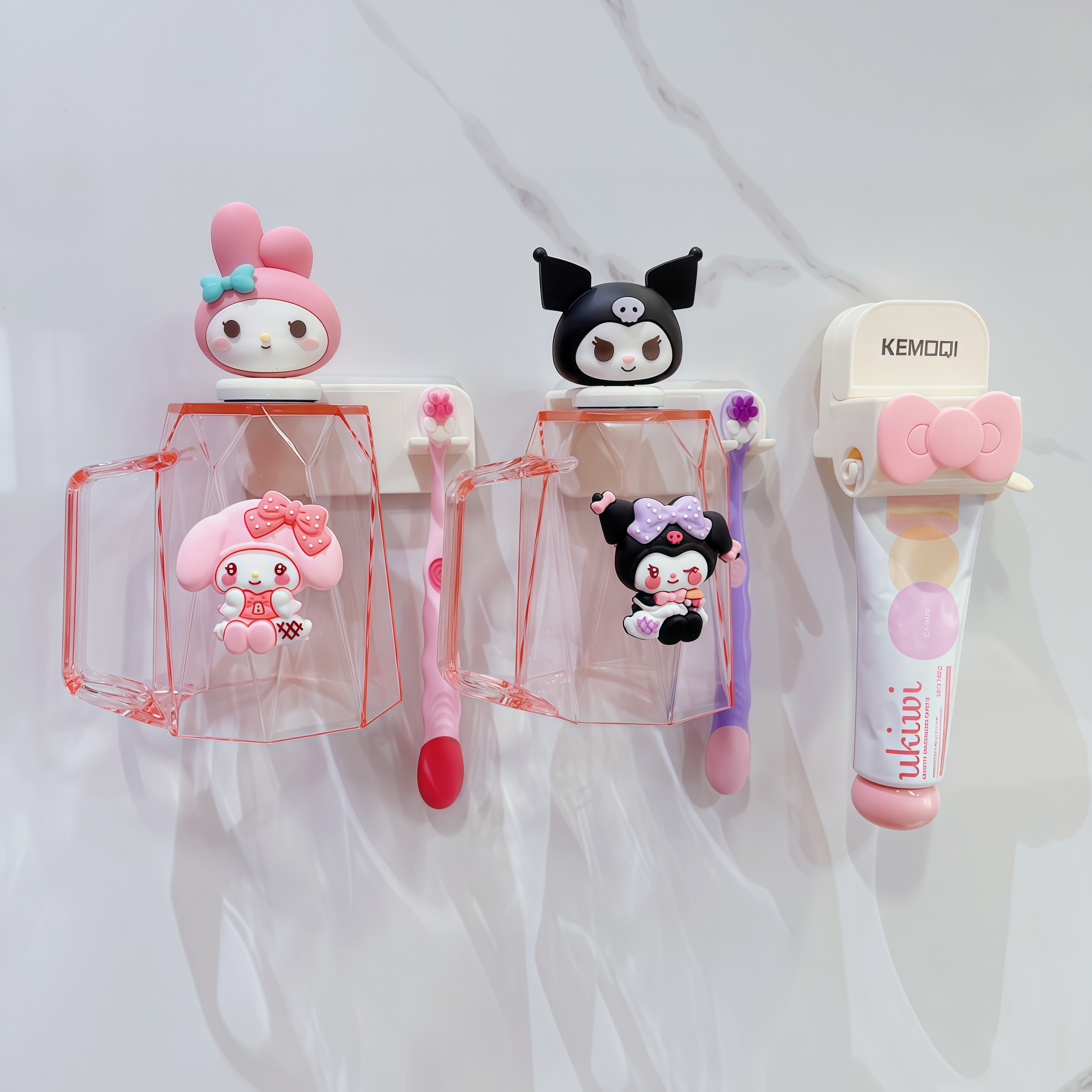 家用可爱儿童洗漱杯磁吸式漱口杯女孩大童宝宝刷牙杯子牙缸免打孔