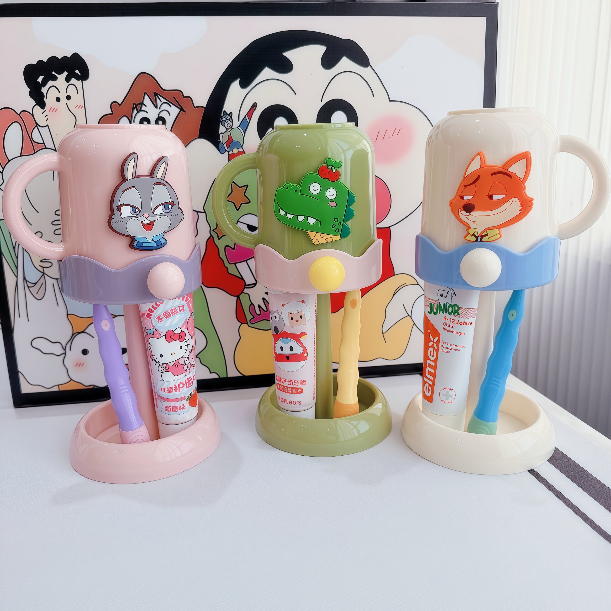 学生宿舍刷牙杯漱口杯儿童洗漱用品电动牙刷牙缸收纳置物架男女孩