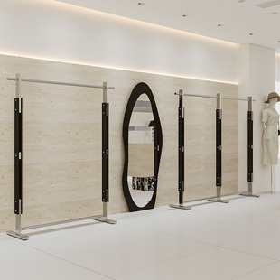 货架服装店专用落地挂衣架高端不锈钢衣服陈列架组合女装店展示架
