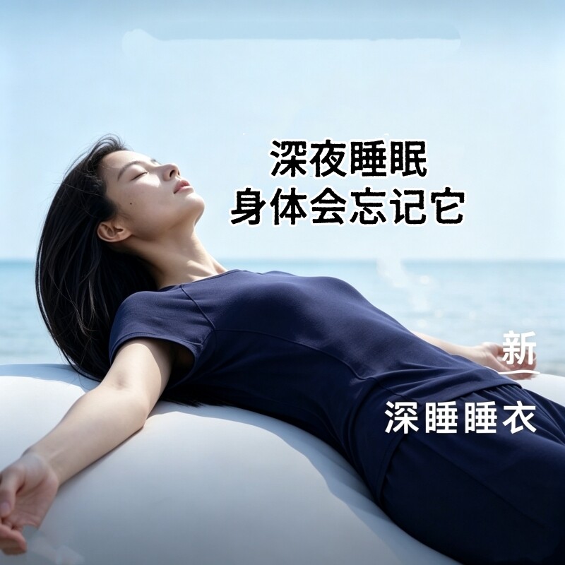 莫代尔裸睡无感睡衣深睡男女款适合四季长袖长裤短袖的家居服套装