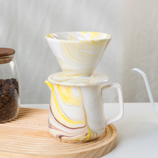 手冲V60咖啡滤杯陶瓷滴滤式过滤器水墨分享壶锥形美式套装萃取杯