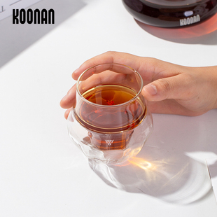 便携咖啡杯手冲双层玻璃防烫闻香杯意式浓缩萃取单品杯陶瓷品鉴杯