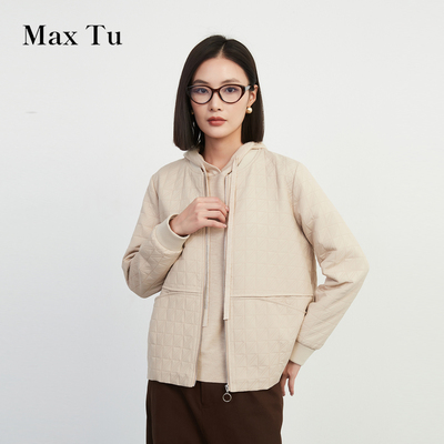 宽松大码休闲时尚涧棉螺纹领外套