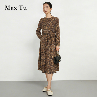 收腰全棉淑女裙长袖 Max 碎花长袖 2026春宽松大码 连衣裙裙 Tu女装