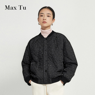 棒球服休闲时尚 Max 宽松大码 2025年秋冬新款 涧棉外套 Tu女装
