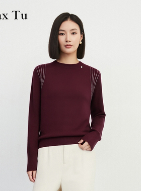 Max Tu女装2025年冬新款宽松大码打底百搭软糯针衫织长袖羊毛衫