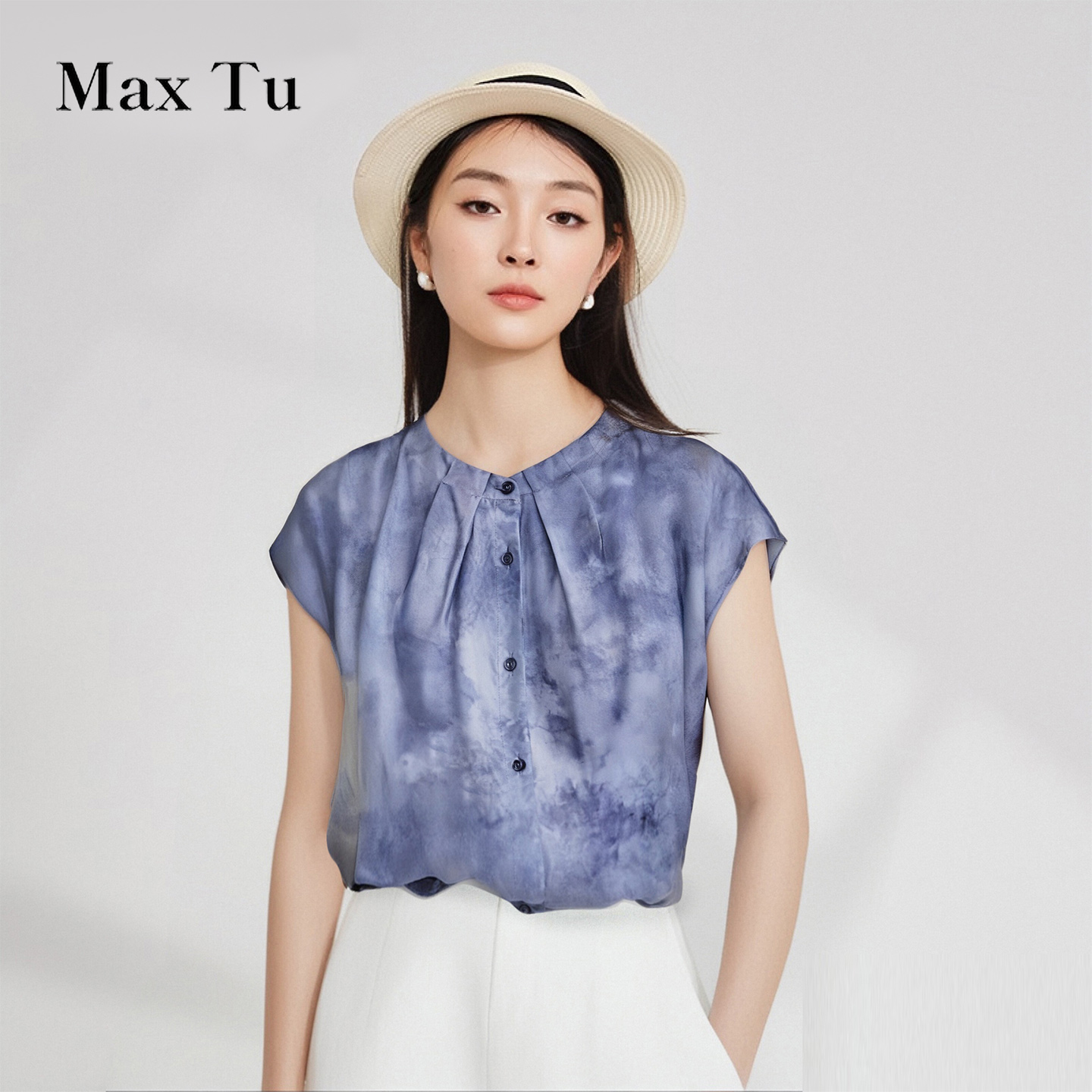 MaxTu女装25年夏真实桑蚕丝小衫