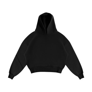 Boxy秋冬加厚460重磅连帽卫衣休闲宽松上衣 短款 跨境美式 简约净版