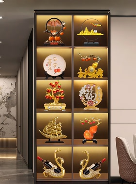 现代酒柜装饰品摆件高档轻奢客厅高端大气上档次电视玻璃柜工艺品