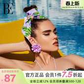 BE范德安联名女士发带飘带双面印花时尚 百搭发饰颈饰包饰温泉度假