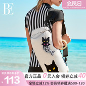 BE范德安联名喵星人系列小黑猫美人鱼钥匙扣游泳包挂件时尚 百搭